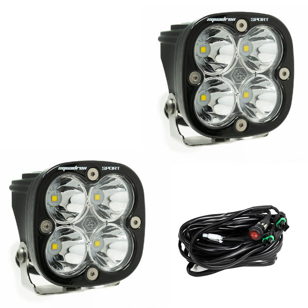 BAJA DESIGNS Squadron Sport Black LED Auxiliary Light Pod Pair - Universal