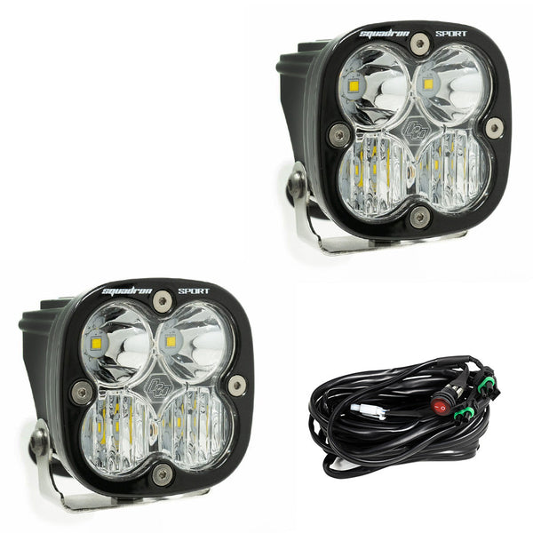 BAJA DESIGNS Squadron Sport Black LED Auxiliary Light Pod Pair - Universal