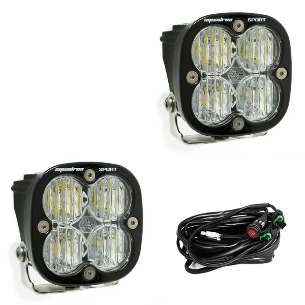 BAJA DESIGNS Squadron Sport Black LED Auxiliary Light Pod Pair - Universal