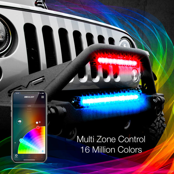 XK MULTI-COLOR RGBW LED LIGHT BAR | XKCHROME SMARTPHONE APP