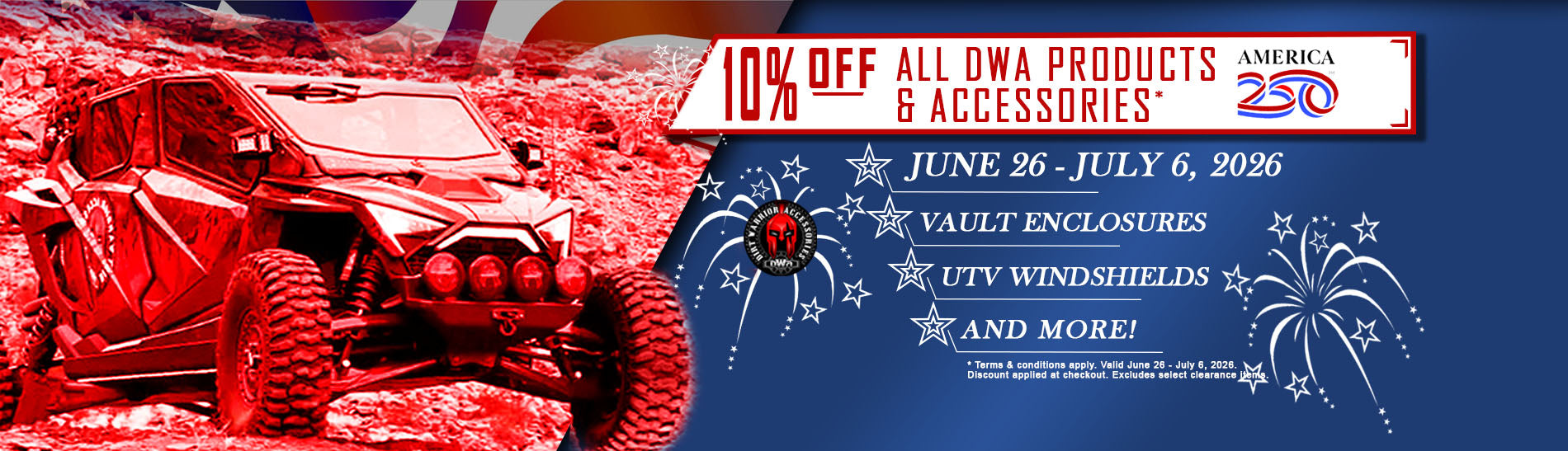 4th of July 10% Off Sale June 26 - July 6