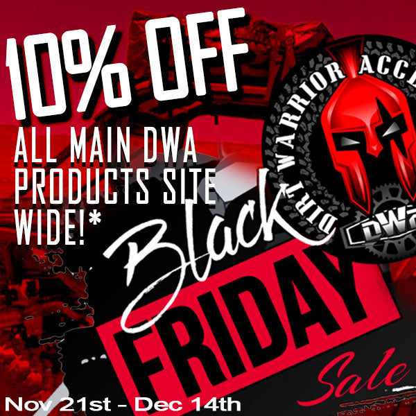 Black Friday sale advertisement for Dirt Warrior Accessories Website 2025