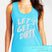 BLUE tank top with 'Let's Get Dirty' text on a plain background District Women's Tri-Blend Racerback Tank Dirt Warrior Accessories