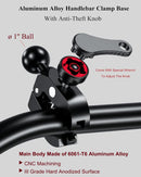 BRCOVAN Aluminum Alloy 1'' Ball Handlebar Clamp Mount Base with Anti-Theft Knob