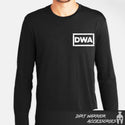 Black long-sleeve shirt with 'DWA' logo 