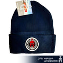 Navy Beanie with Dirt Warrior Accessories Logo Embroidered Patch