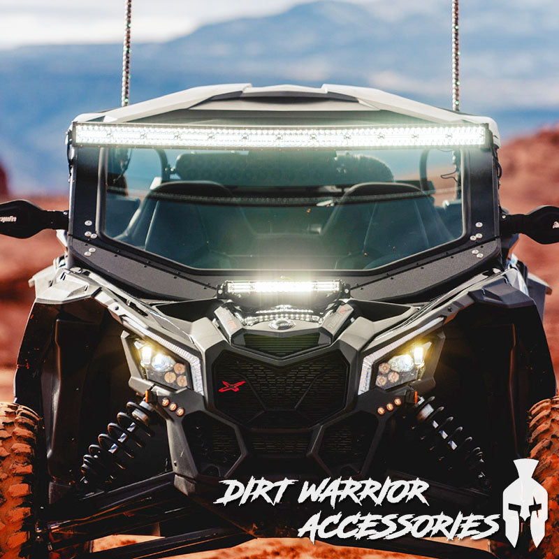ken kun様ファイブスター3ミリ52跳ね上げセンサーカットフロントスクリーン SXS Front Windshield For Your Can-Am Maverick X3 2016+ | Dirt
