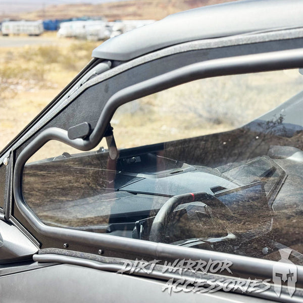 Close-up of CANAM MAV R 2-SEAT Cab Enclosure THE VAULT Upper Side Doors & Panels (patent pending) 'Dirt Warrior Accessories' 