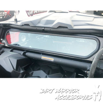 CANAM X3 REAR WINDSHIELD 2016+ 'Dirt Warrior Accessories' branding.