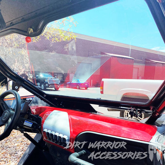 CF MOTO Z FORCE 950 H.O. FRONT WINDSHIELD 2021+ interior with 'Dirt Warrior Accessories' branding, 