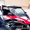 CF MOTO Z FORCE 950 H.O. FRONT WINDSHIELD 2021+ 'Dirt Warrior Accessories' branding.