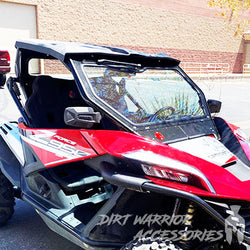 CF MOTO Z FORCE 950 H.O. FRONT WINDSHIELD 2021+ 'Dirt Warrior Accessories' branding.