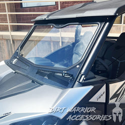 Close-up of a CF MOTO Z FORCE 950 SPORT FRONT WINDSHIELD 2023+'Dirt Warrior Accessories'