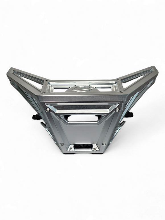 2017 to Current Can-Am X3 Maverick Machined Billet Front Winch Bumper (Clear Anodize) - electrikoffroad.com
