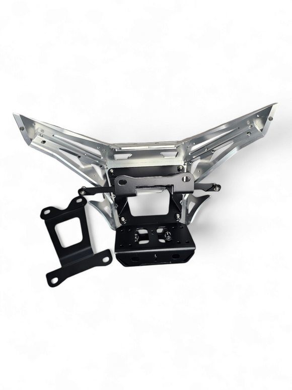 2017 to Current Can-Am X3 Maverick Machined Billet Front Winch Bumper (Clear Anodize) - electrikoffroad.com