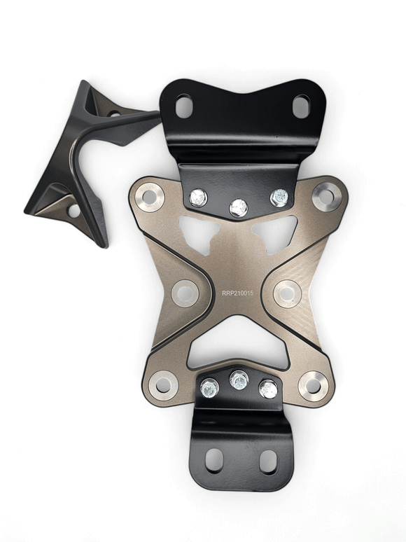 10 Bolt Radius Rod Plate with Pull Hook Gun Metal (Fits: Can-Am X3 2022+)
