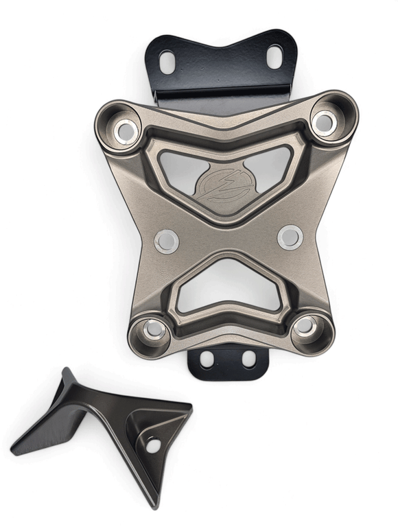10 Bolt Radius Rod Plate with Pull Hook Gun Metal (Fits: Can-Am X3 2022+)