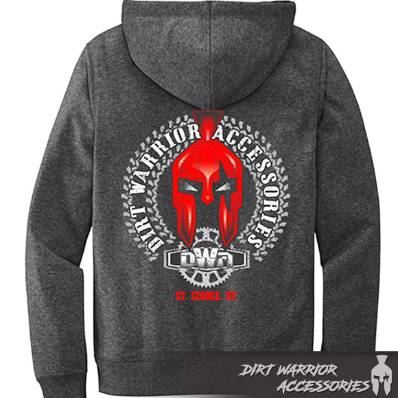 Gray DIRT WARRIOR ACCESSORIES HOODIE - BACK
