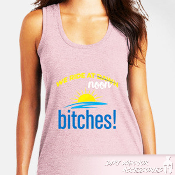 District Women's Tri-Blend Racerback Tank We ride at NOON Bitches!