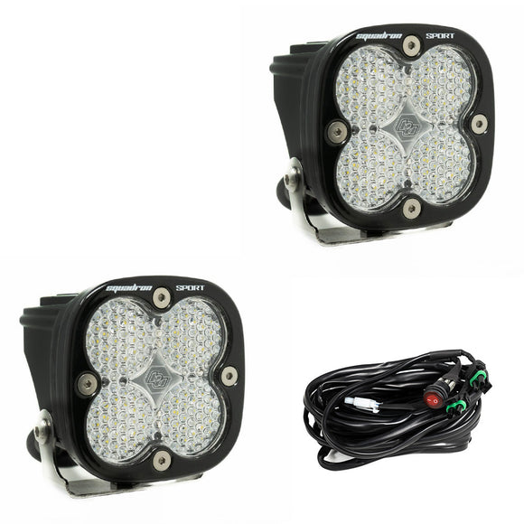 BAJA DESIGNS Squadron Sport Black LED Auxiliary Light Pod Pair - Universal