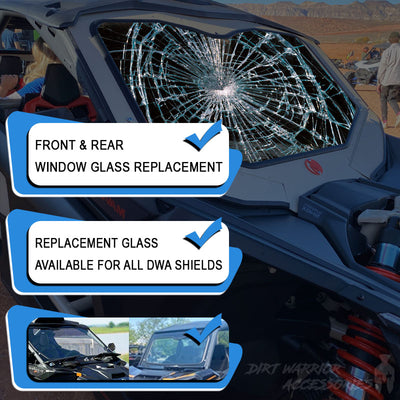 UTV & SXS front and rear windshield glass replacement  FOR DIRT WARRIOR ACCESSORIES products