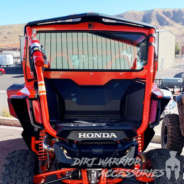 HONDA TALON 4-SEAT REAR WINDSHIELD 2020+ 'Dirt Warrior Accessories' branding