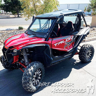 HONDA TALON FRONT WINDSHIELD 2019+ 'Dirt Warrior Accessories' branding.