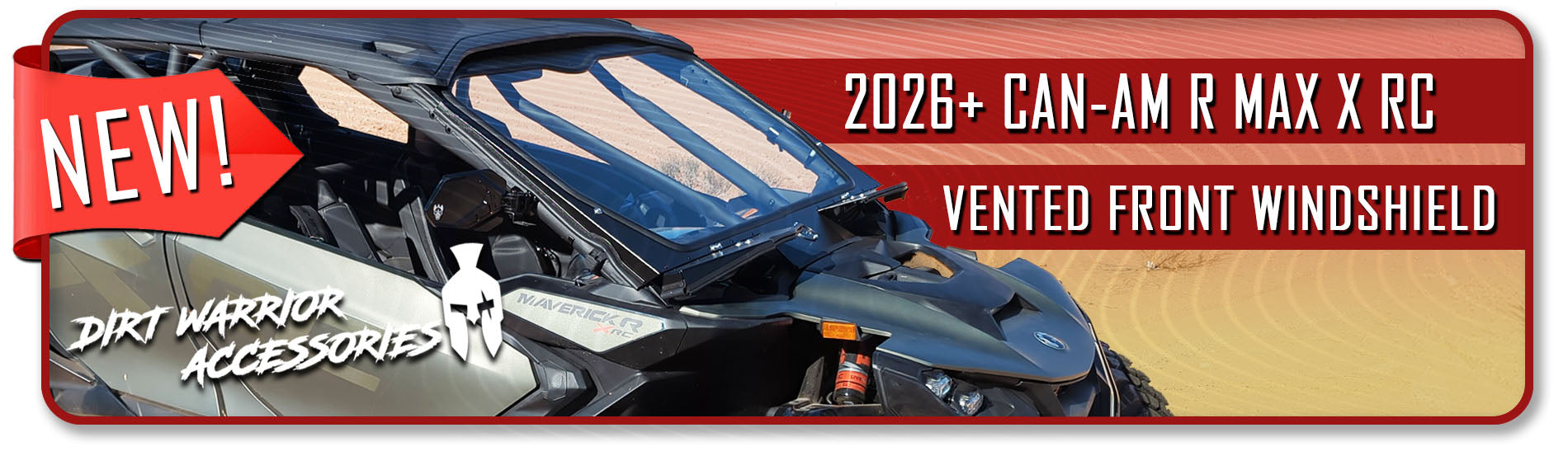 CANAM MAVERICK R MAX X RC FRONT WINDSHIELD 2026+ - HOME BANNER IMAGE
