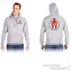 Gray J. America - Tailgate Hooded Sweatshirt hoodie with Dirt Warrior Accessories Drinking Team logo on front and Dirt Warrior Accessories on back.