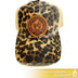 LEOPARD PRINT BASEBALL CAP WITH MESH BACK AND LEATHER DIRT WARRIOR PATCH