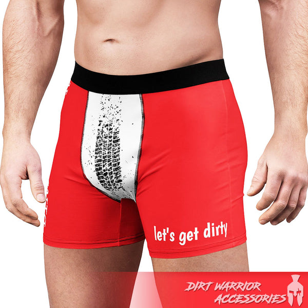 FRONT - Let's Get Dirty! Dirt Warrior Accessories Men's Boxer Briefs