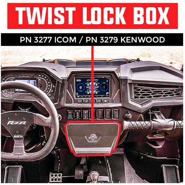 PCI RZR TWIST LOCK OPEN BOX REPLACEMENT RADIO AND INTERCOM BRACKET