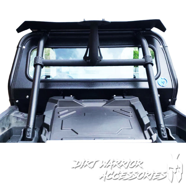 POLARIS RZR 1000XPTURBO REAR WINDSHIELD 2019-23 With or Without Harnesses 'Dirt Warrior Accessories' branding.