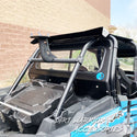 Side view of POLARIS RZR 1000XPTURBO REAR WINDSHIELD 2019-23 With or Without Harnesses 'Dirt Warrior RZR Accessories' .