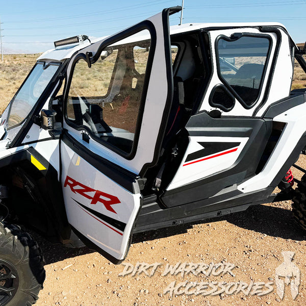 Side view POLARIS RZR 1000XP/TURBO 4-SEAT Cab Enclosure "THE VAULT" 2024+ Upper Side Doors & Panels (Patent Pending) Dirt Warrior Accessories