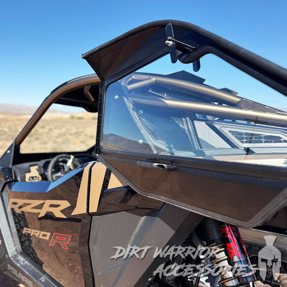 Close-up of a POLARIS RZR PRO R 2-SEAT 2025+ VAULT Side Doors Panels Dirt Warrior Accessories 