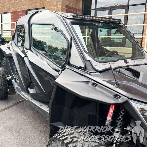 Side view of POLARIS RZR PRO R 4-SEAT 2022-24 Cab Enclosure "THE VAULT" Upper Side Doors & Panels (Patent Pending) Dirt Warrior Accessories