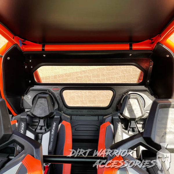 Close-up of POLARIS RZR PRO R REAR WINDSHIELD W/ROCKFORD FOSGATE SYSTEM 2022-24 Dirt Warrior Accessories  interior