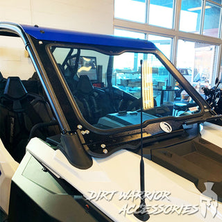 POLARIS RZR PRO XP FRONT WINDSHIELD 2019-24 with 'Dirt Warrior Accessories' branding.
