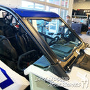 POLARIS RZR PRO XP FRONT WINDSHIELD 2019-24 'Dirt Warrior Accessories' branding in a showroom setting.