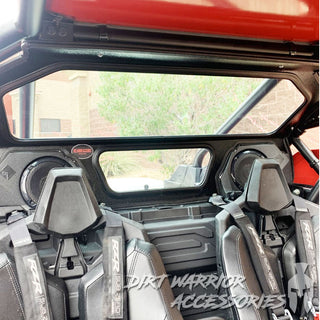 Interior View  - POLARIS RZR PRO XP  TURBO R REAR WINDSHIELD TO FIT WITH W ROCKFORD FOSGATE SYSTEM 2020-24 'Dirt Warrior Accessories' 