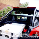 POLARIS RZR PRO XP  TURBO R REAR WINDSHIELD TO FIT WITH W ROCKFORD FOSGATE SYSTEM 2020-24 'Dirt Warrior Accessories' branding.