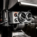 Close-up of POLARIS RZR TRAIL S 1000 CAB HEATER vent and control panel with dual vents and knobs.