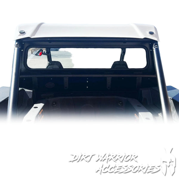 POLARIS RZR XP1000 REAR WINDSHIELD 2024 'Dirt Warrior Accessories' branding.