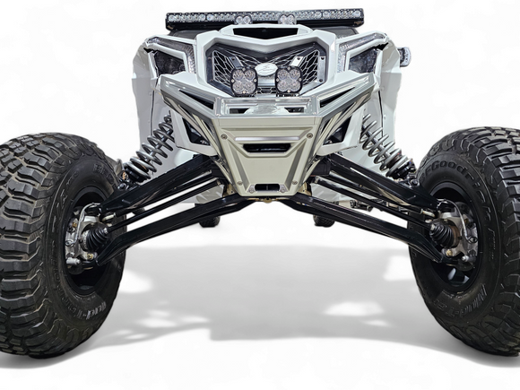 2017 to Current Can-Am X3 Maverick Machined Billet Front Winch Bumper (Clear Anodize) - electrikoffroad.com