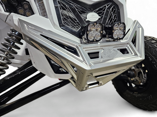 2017 to Current Can-Am X3 Maverick Machined Billet Front Winch Bumper (Clear Anodize) - electrikoffroad.com