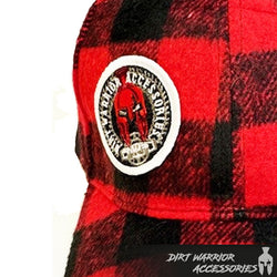 Plaid Woven Baseball Cap with Dirt Warrior Logo Patch
