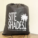 Black drawstring bag with 'SITE SHADES' branding - Rage Shade - Site Shades