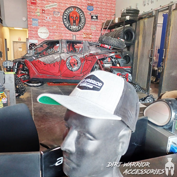 Snapback Trucker Hats cap with 'Dirt Warrior Accessories' logo