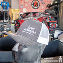 Snapback Trucker Hats Gray cap with 'Dirt Warrior' logo